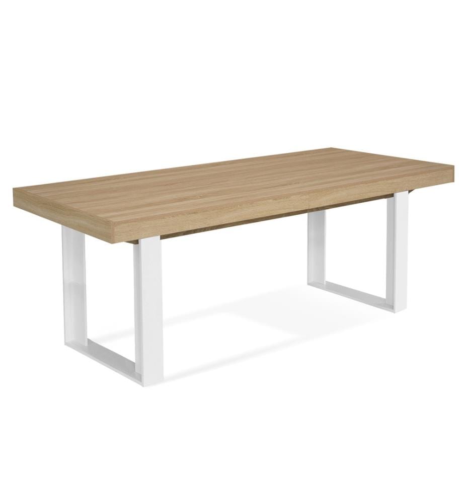 Table de Repas Extensible Brixton 200-300 x 90 x 75 cm - Brun & Blanc