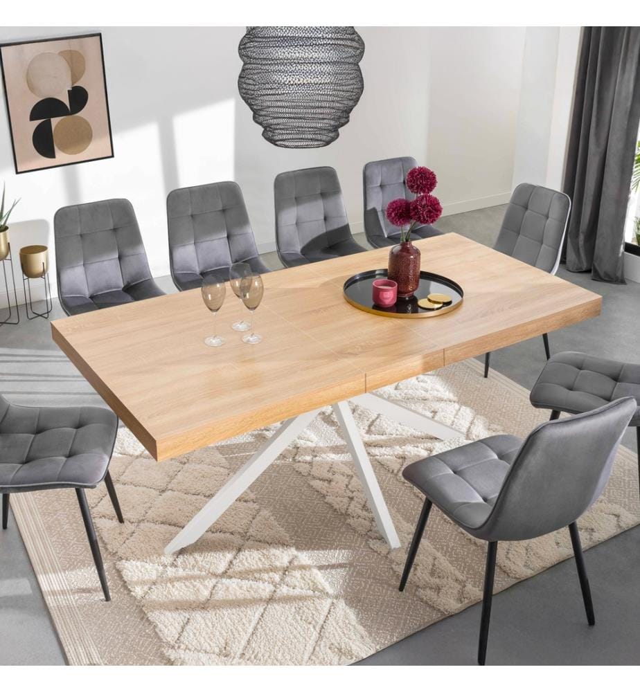 Table de Repas Extensible Memphis 160-20 0cm - Blanc
