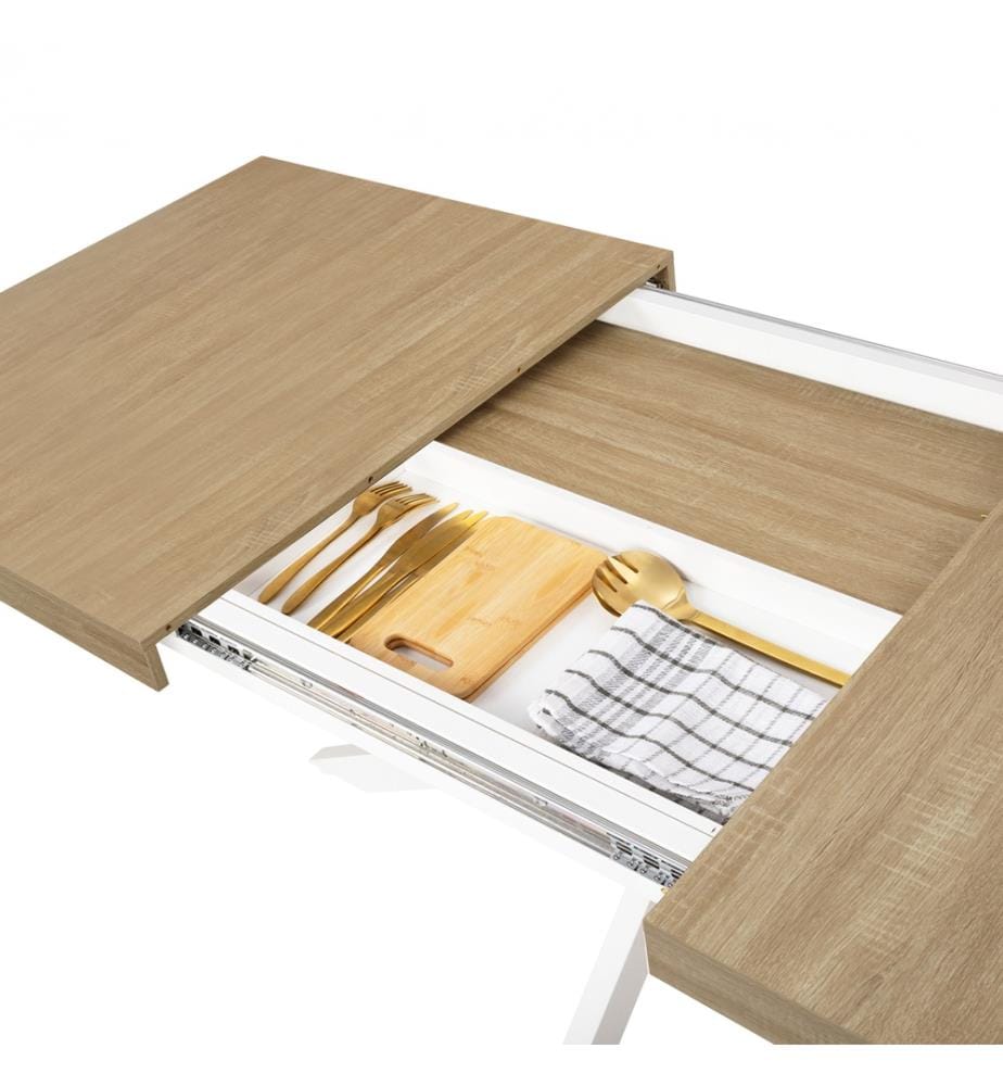 Table de Repas Extensible Memphis 160-20 0cm - Blanc
