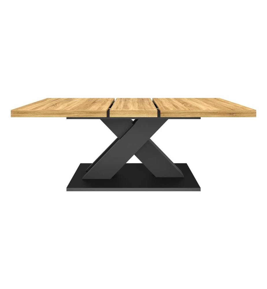 Table Extensible Alexia 160-200 cm - Bois et Noir
