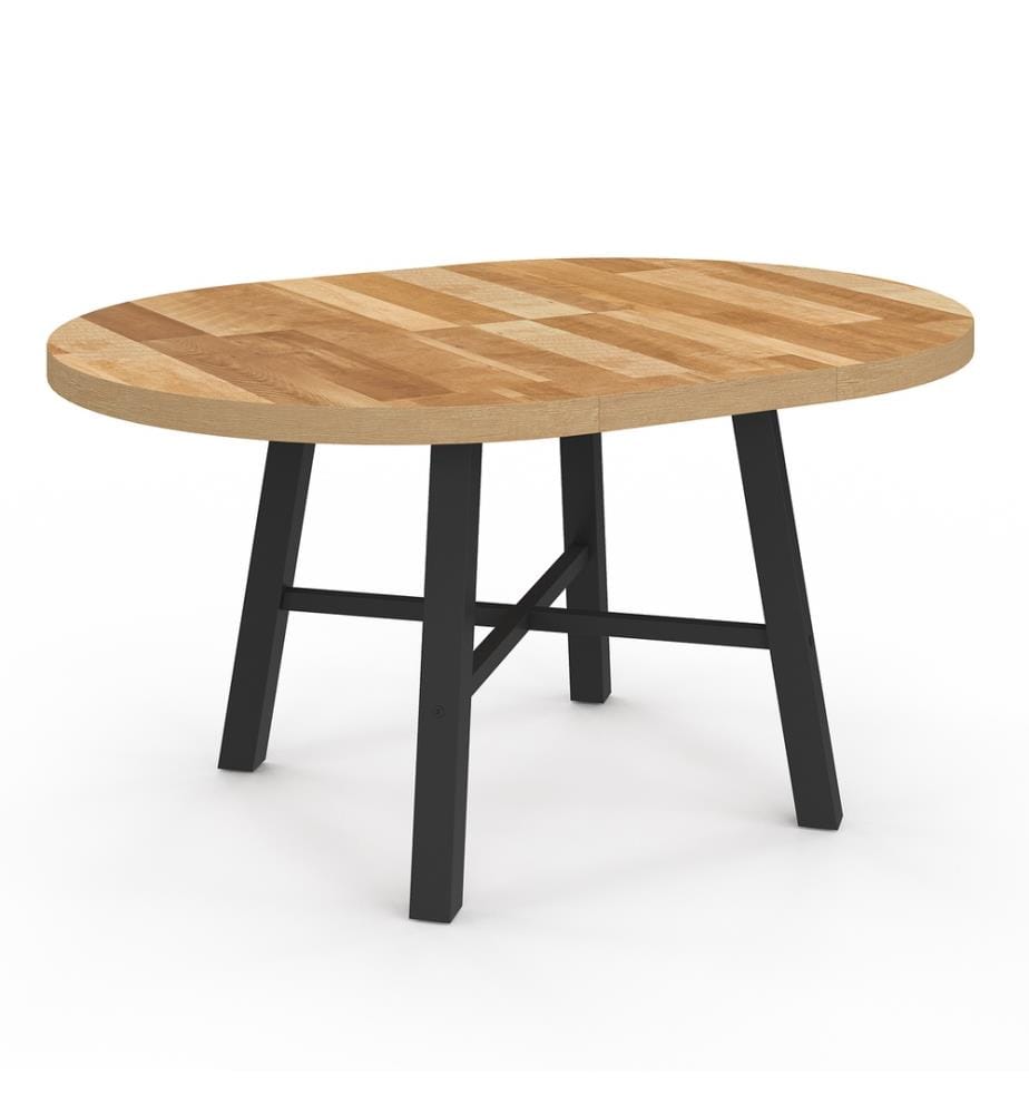 Table repas extensible Mathilde 110-150cm - Brun et noir 