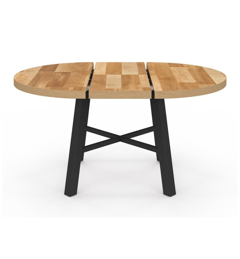 Table repas extensible Mathilde 110-150cm - Brun et noir 