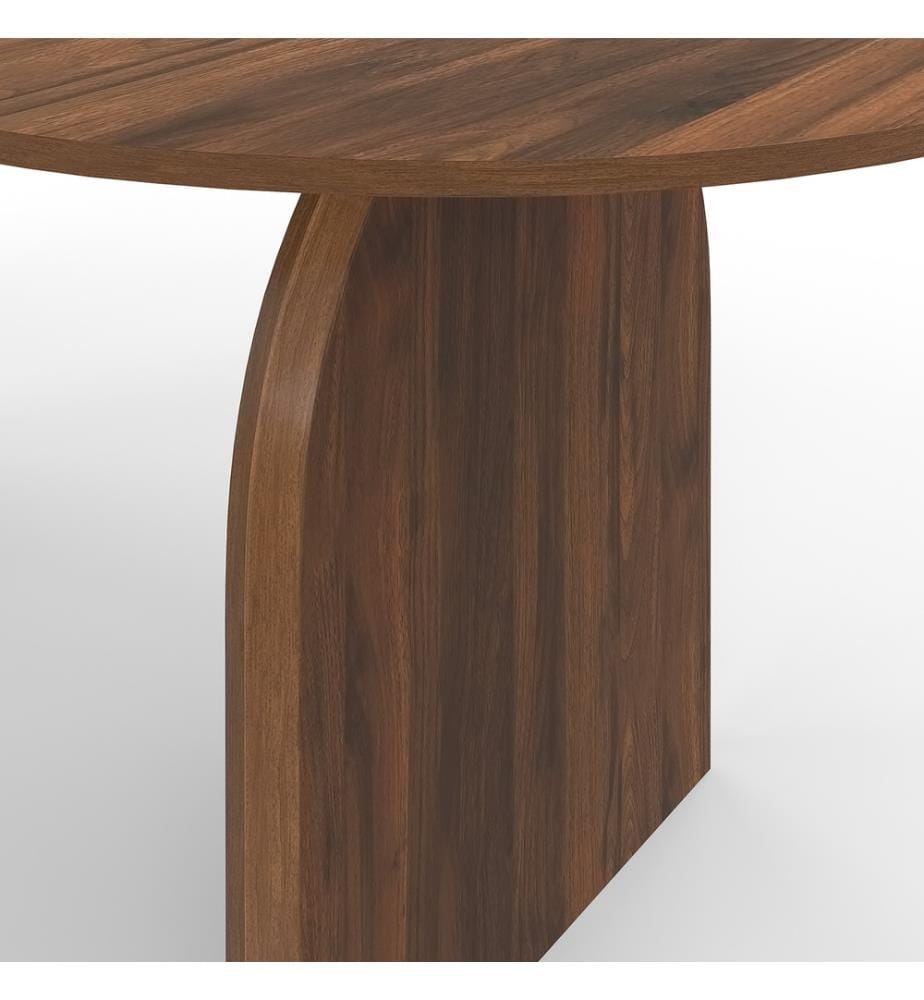 Table repas extensible Japandi 160-200cm - Brun effet noyer
