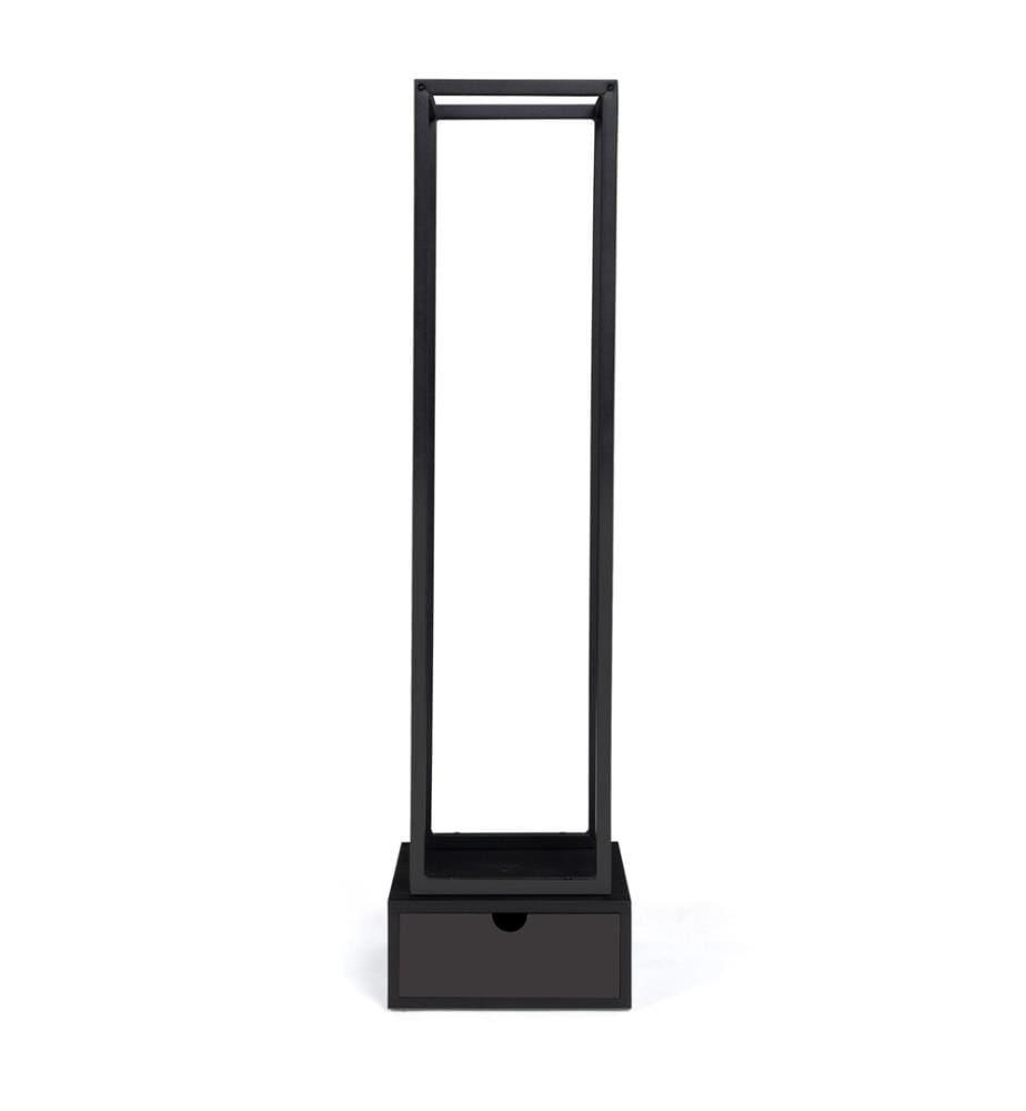 Range bûches vertical avec tiroir 125cm - Noir