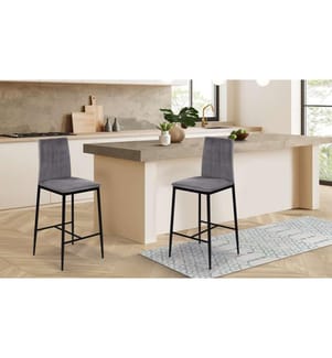 2er-Set Barhocker Jade 43 x 46.5 x 100 cm - Dunkelgrau
