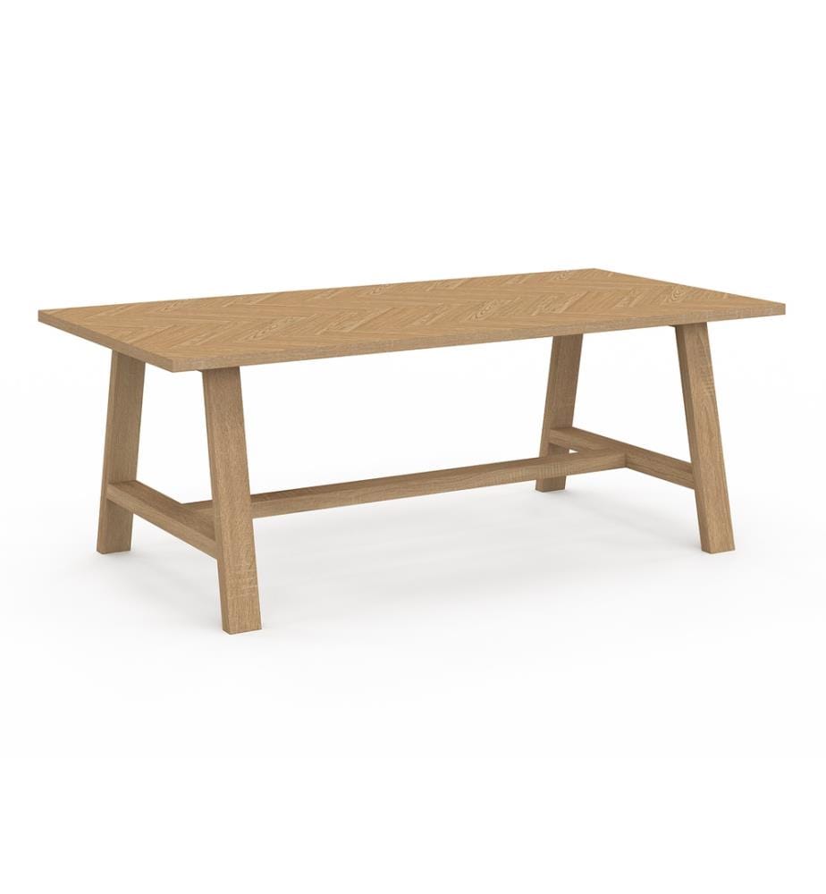 Table basse Gustave effet chevron L110cm - Brun