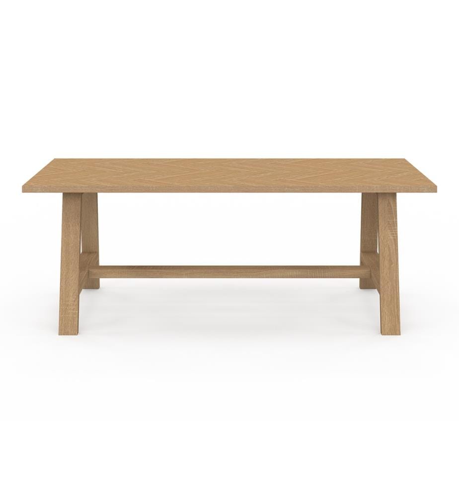 Table basse Gustave effet chevron L110cm - Brun