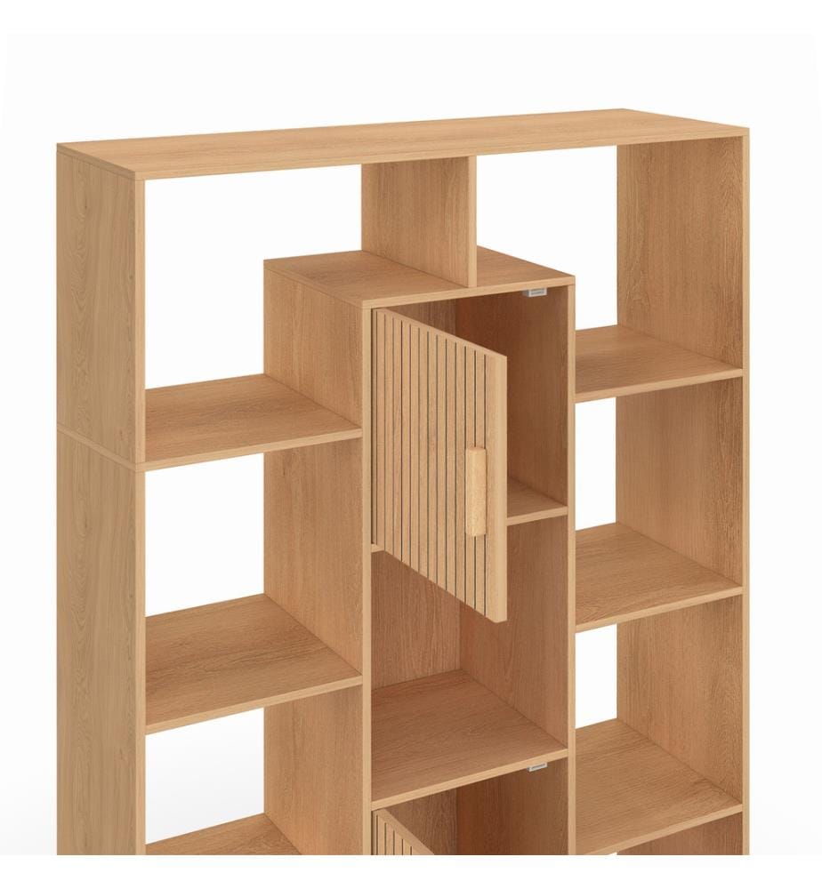 Bücherregal Faustine Latteneffekt 11 Fächer 143cm - Braun