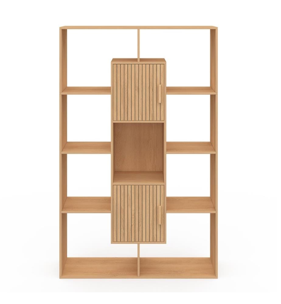 Bücherregal Faustine Latteneffekt 11 Fächer 143cm - Braun
