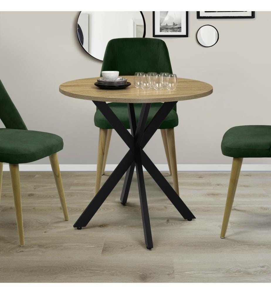 Tavolo da Pranzo Soline 80 x 80 x 75 cm - Legno e Nero
