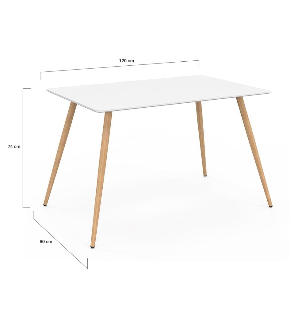 Table de Repas Sally 120 x 80 x 74 cm - Brun