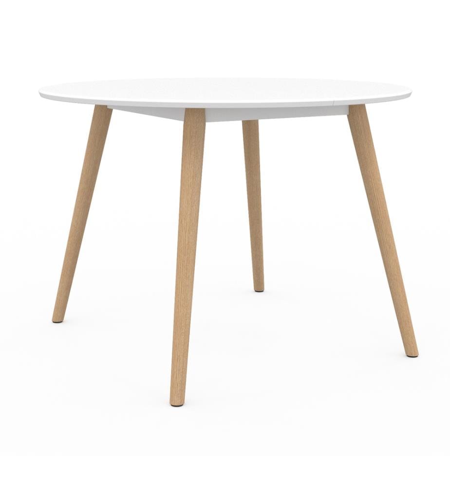 Stacy Dining Table 110 x 110 x 75 cm - Light Brown & White