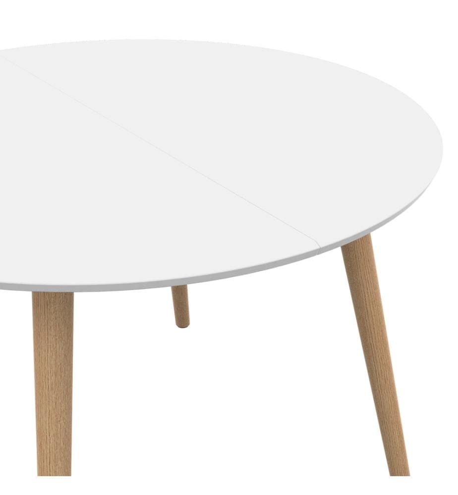 Stacy Dining Table 110 x 110 x 75 cm - Light Brown & White