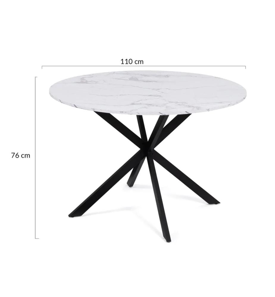 Table de repas Soline 110 cm - Noir