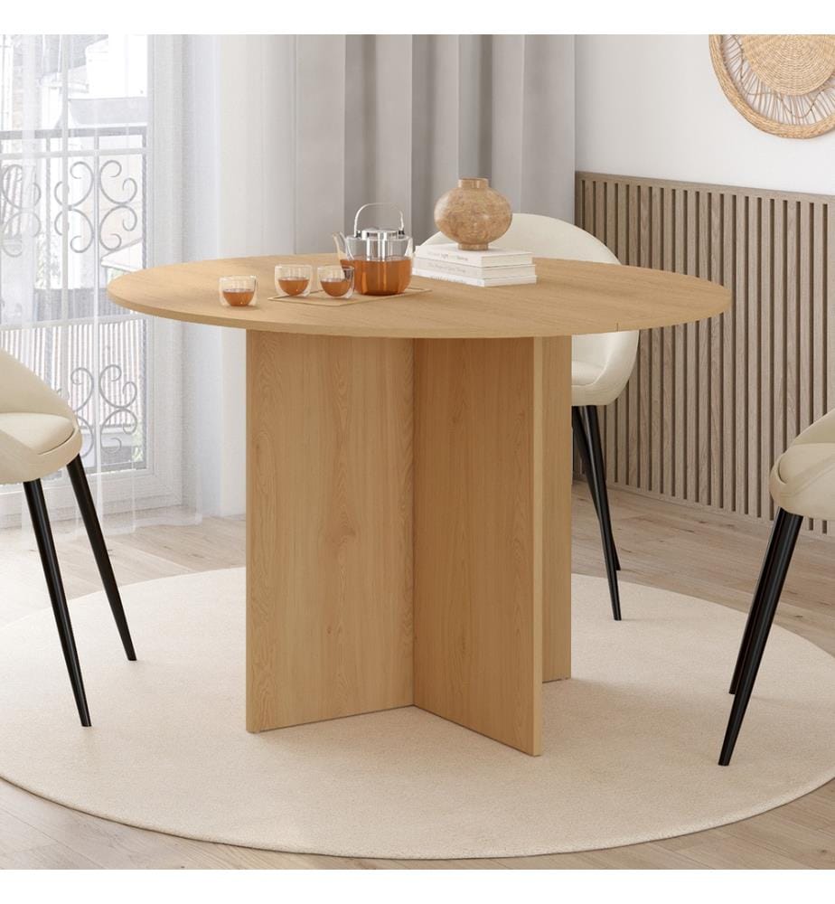 Tavolo da pranzo rotondo Ophélia Ø110cm - Marrone