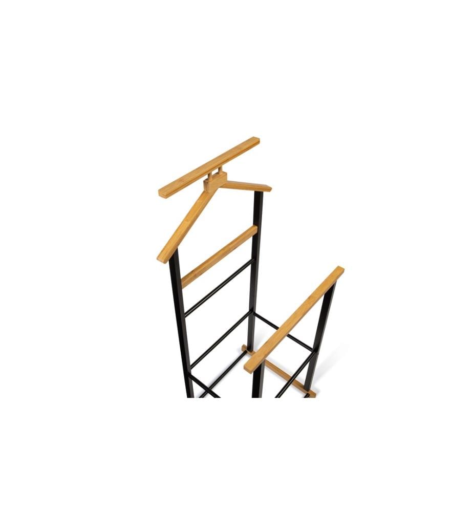 Valet de Chambre Double Portant - 49x40x110cm - Noir