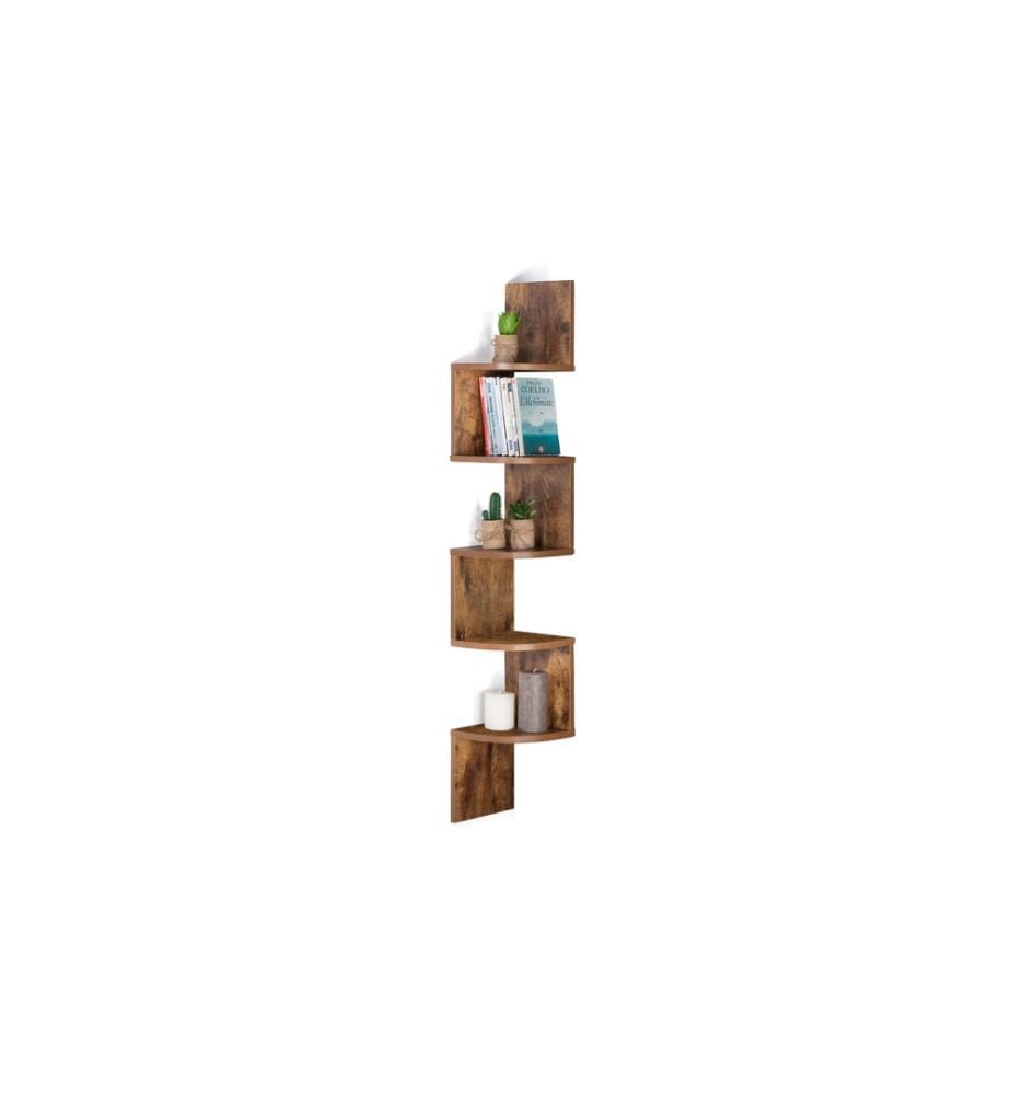 Etagère Murale d'Angle 20 x 20 x 120 cm - Brun Foncé