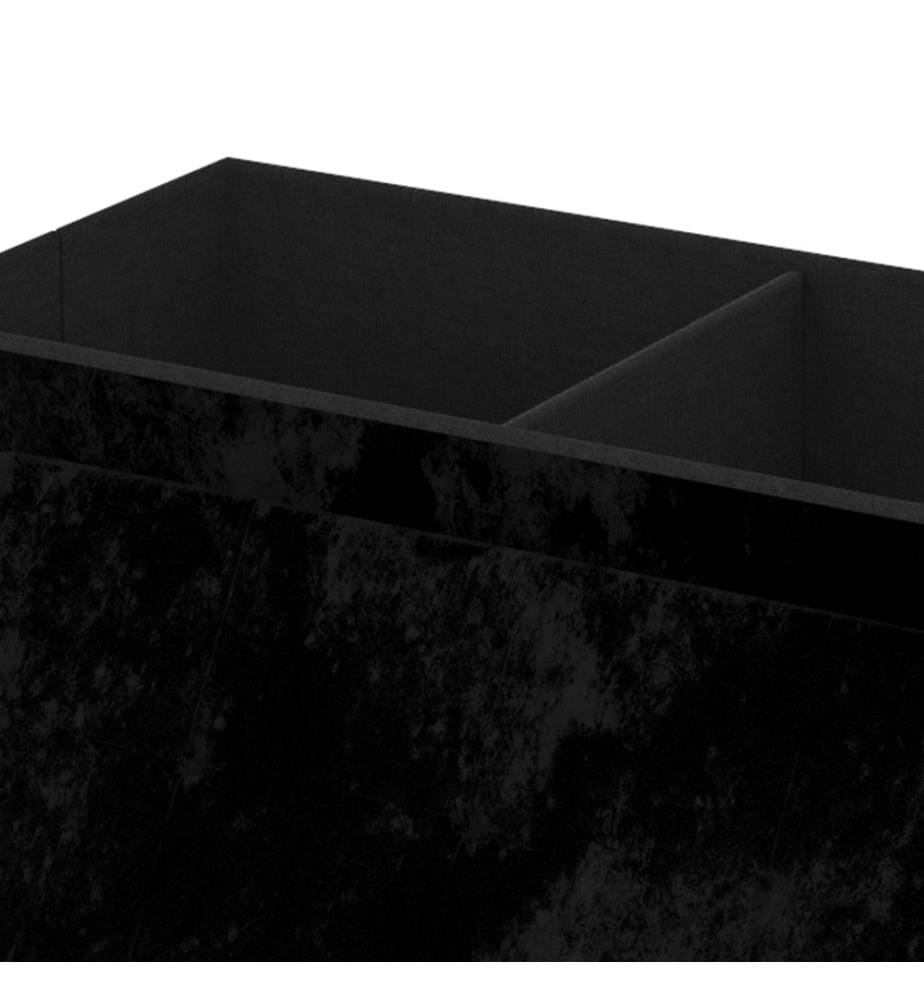 Banc coffre Loan en velours - 76 cm - Noir