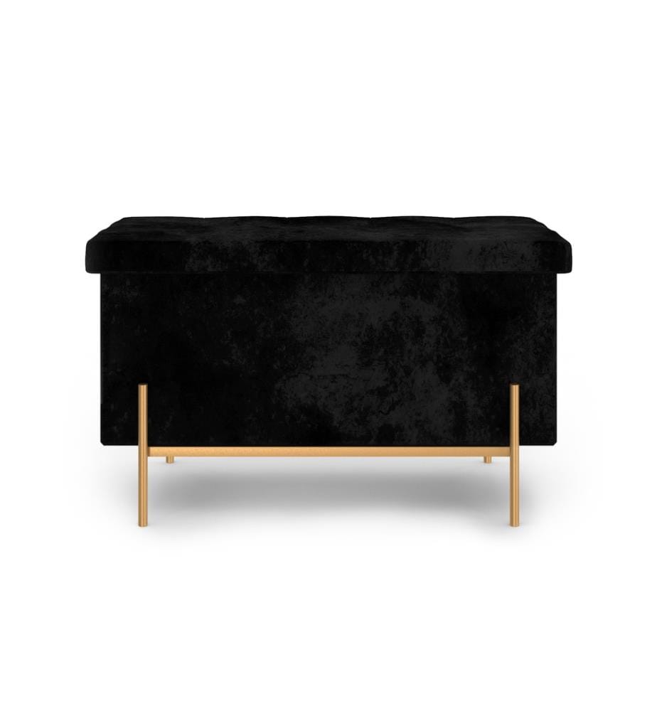 Banc coffre Loan en velours - 76 cm - Noir