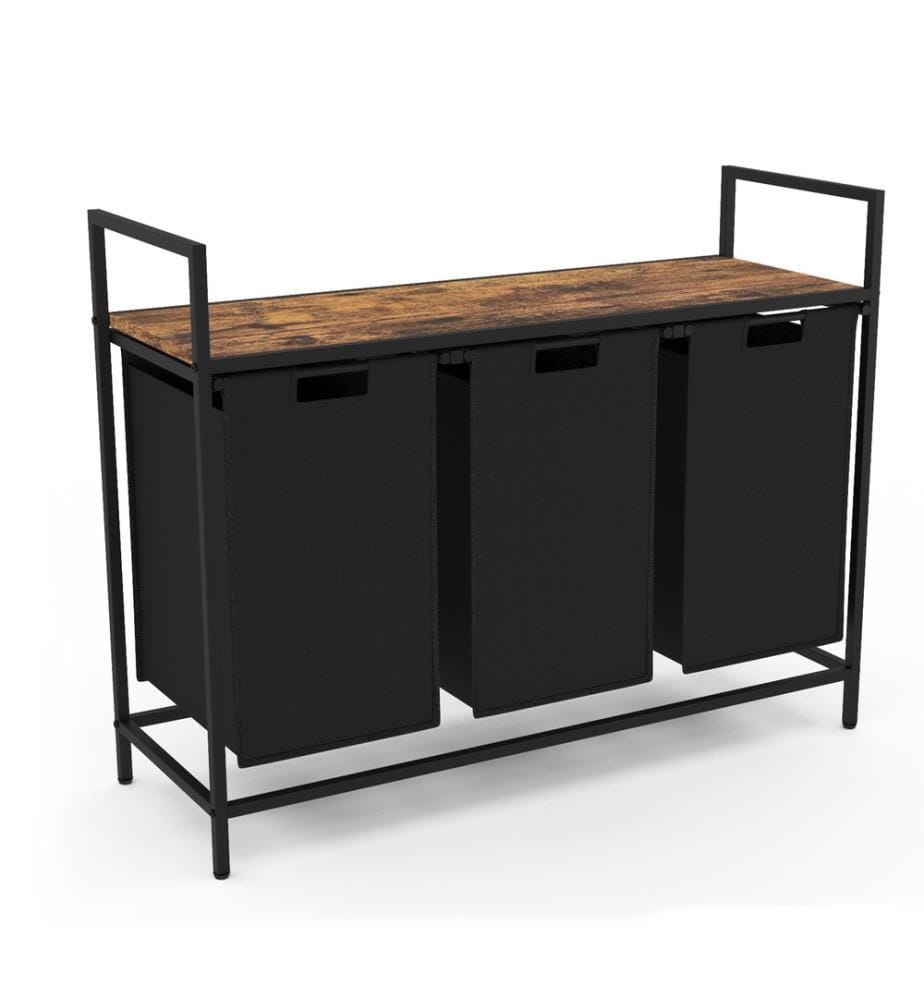 Panier à Linge Elize 114L 93 x 33 x 72 cm - Noir & Brun