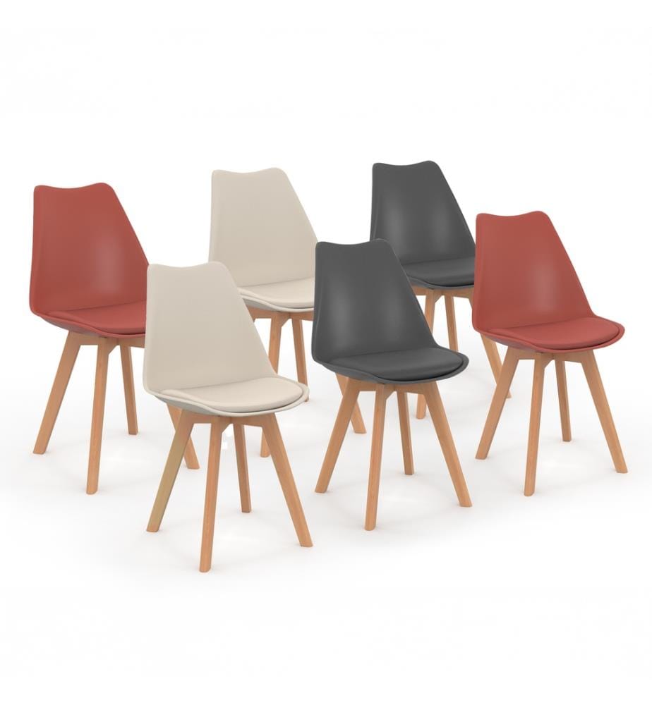 Lot de 6 Chaises Nordia 46 x 51 x 79.5 cm - 3 Coloris