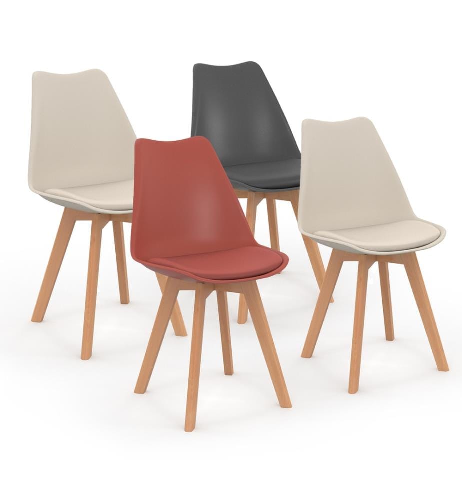 Lot de 4 Chaises Nordia 46 x 51 x 79.5 cm - 3 Coloris