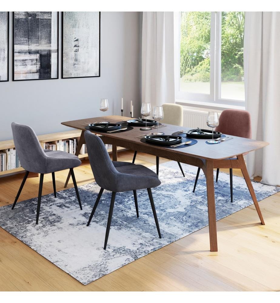 Lot de 4 Chaises Olivia assise mix de couleurs : 1x beige, 1x gris clair, 1x gris foncé et 1x rose