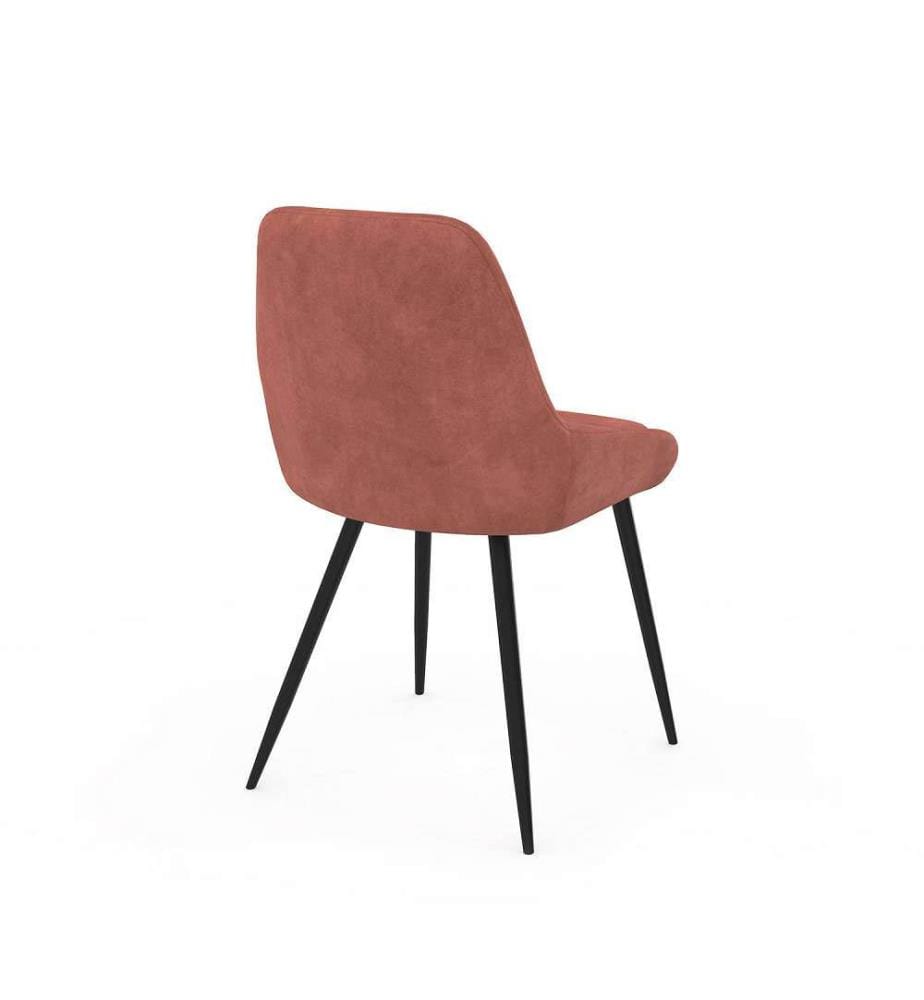 Set di 4 sedie Olivia, seduta in terracotta, gambe in metallo - Terracotta
