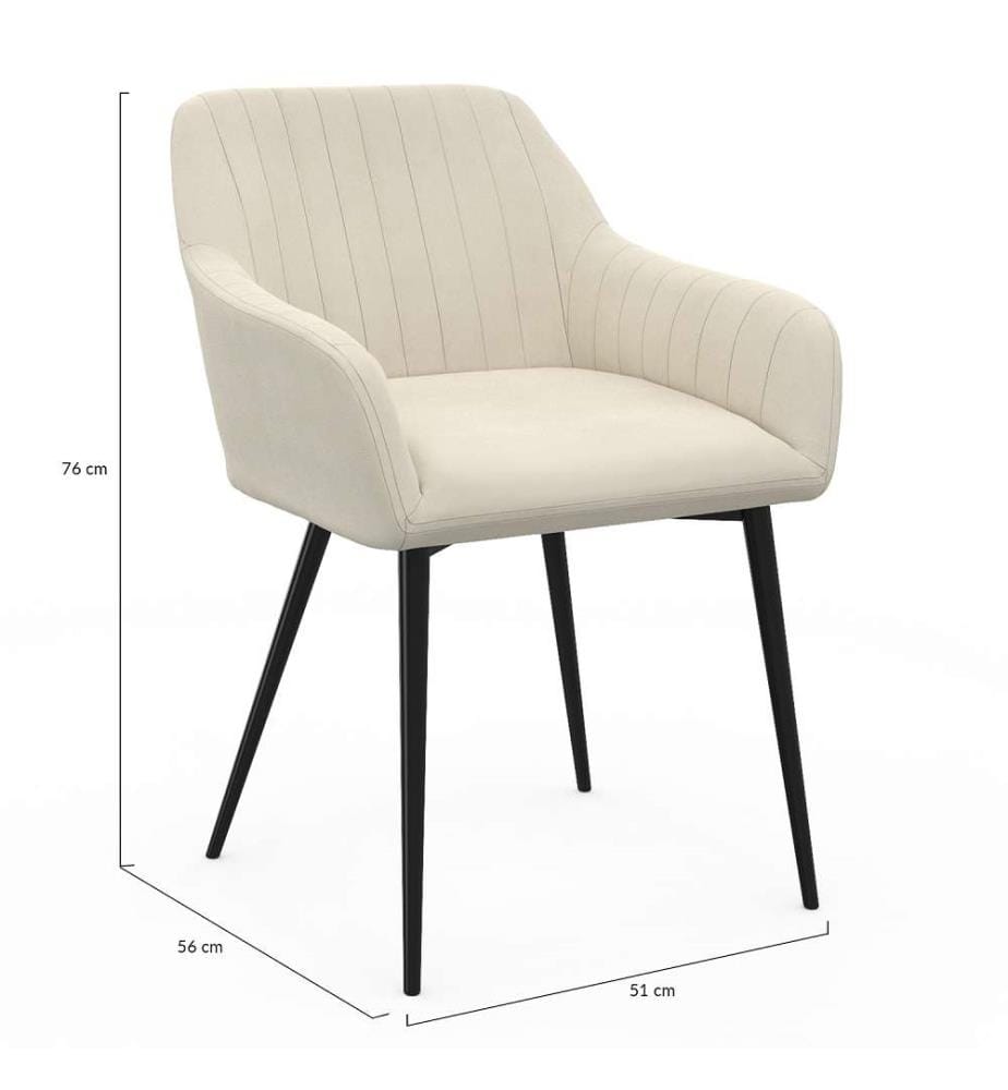 Set di 2 sedie Ariana con braccioli - Crema e nero