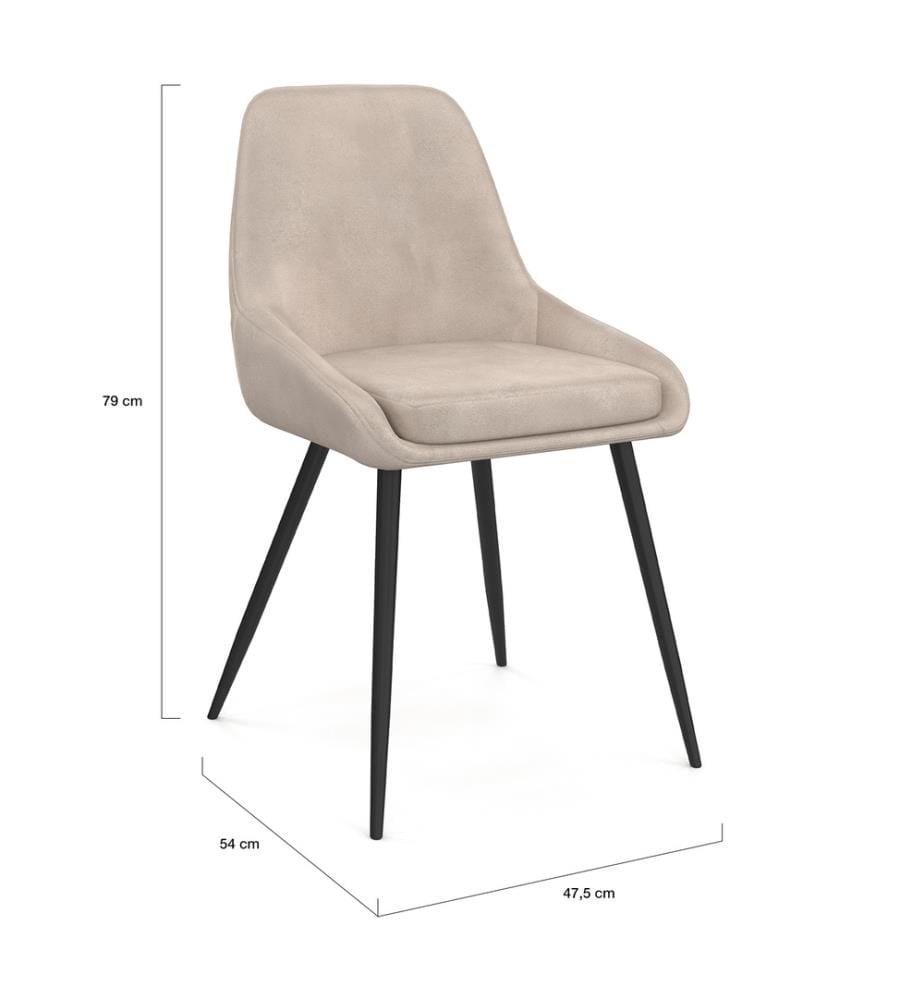 4er-Set Stühlen Olivia Sitzfläche - Taupe