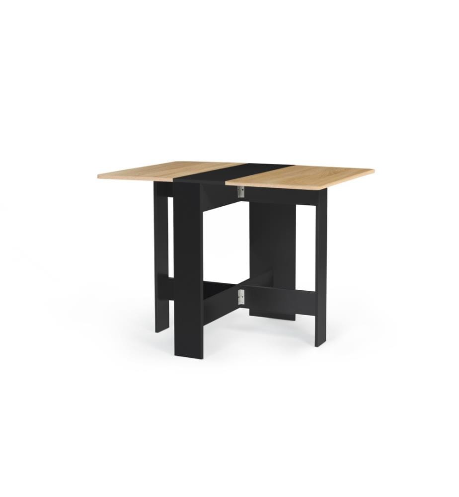 Tavolo da Pranzo e Console Edi 27 x 76 x 75 cm - Legno e Nero