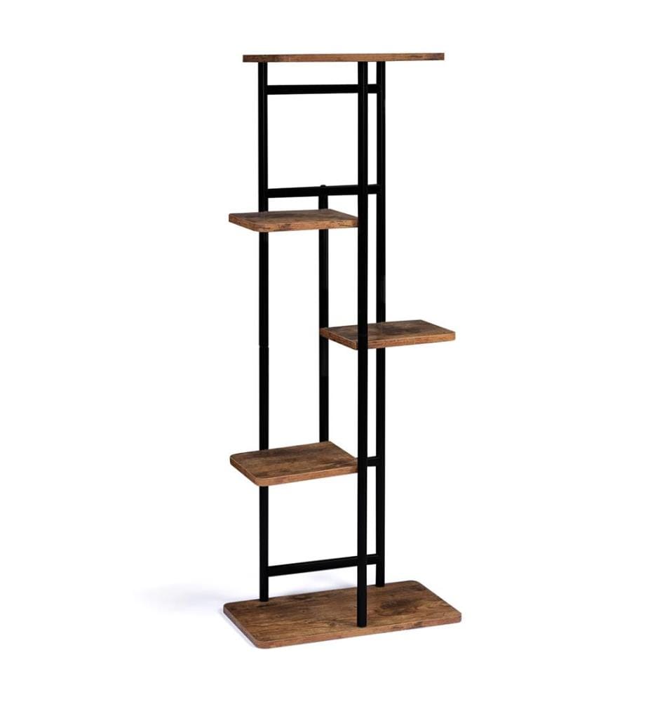 Porte-Plantes 4 Niveau x Elize - 43 x 23 x 95 cm - Noir et Brun