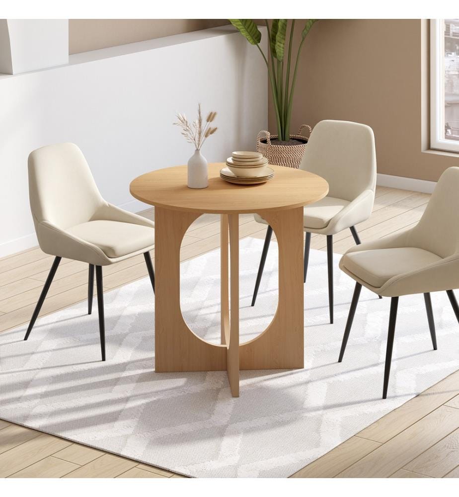 Table à manger ronde Mathis bois Ø80cm