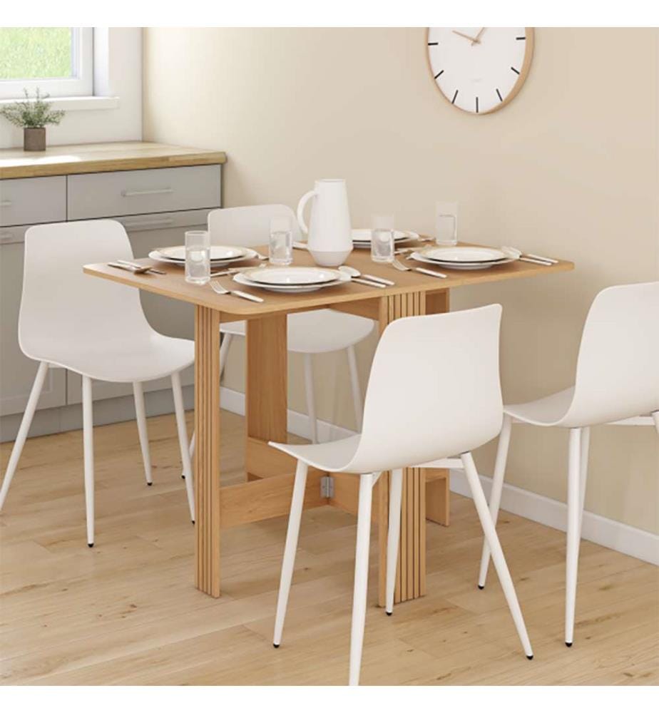 Table à manger dépliable Faustine bois et lattes 103cm