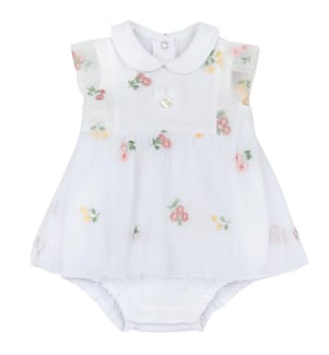 Strampler im Kleider-Look – Weiss
