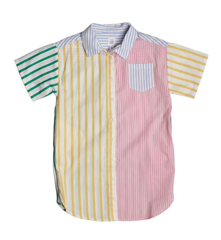 Gestreiftes Shirtkleid 830661 Für Mädchen - Mehrfarbig Gestreift