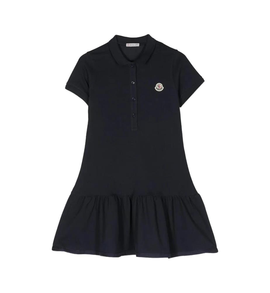 Polo dress with ruffles - Navy blue