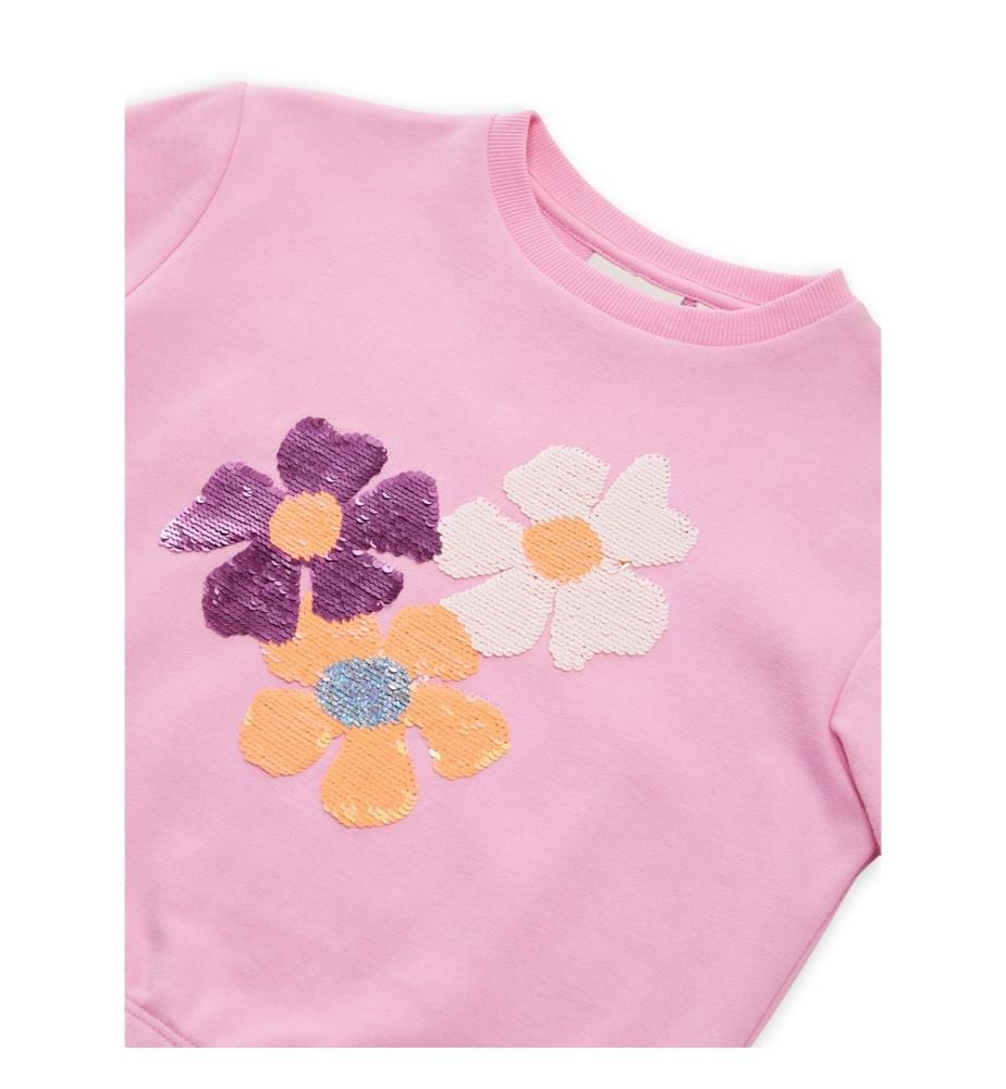 Top reversibile in paillettes - Rosa