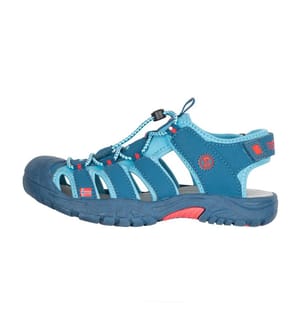 Sandales Kvalvika pour Enfant - Bleu dauphin et rouge épicé