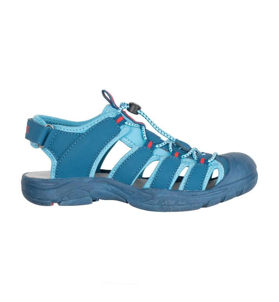 Sandales Kvalvika pour Enfant - Bleu dauphin et rouge épicé