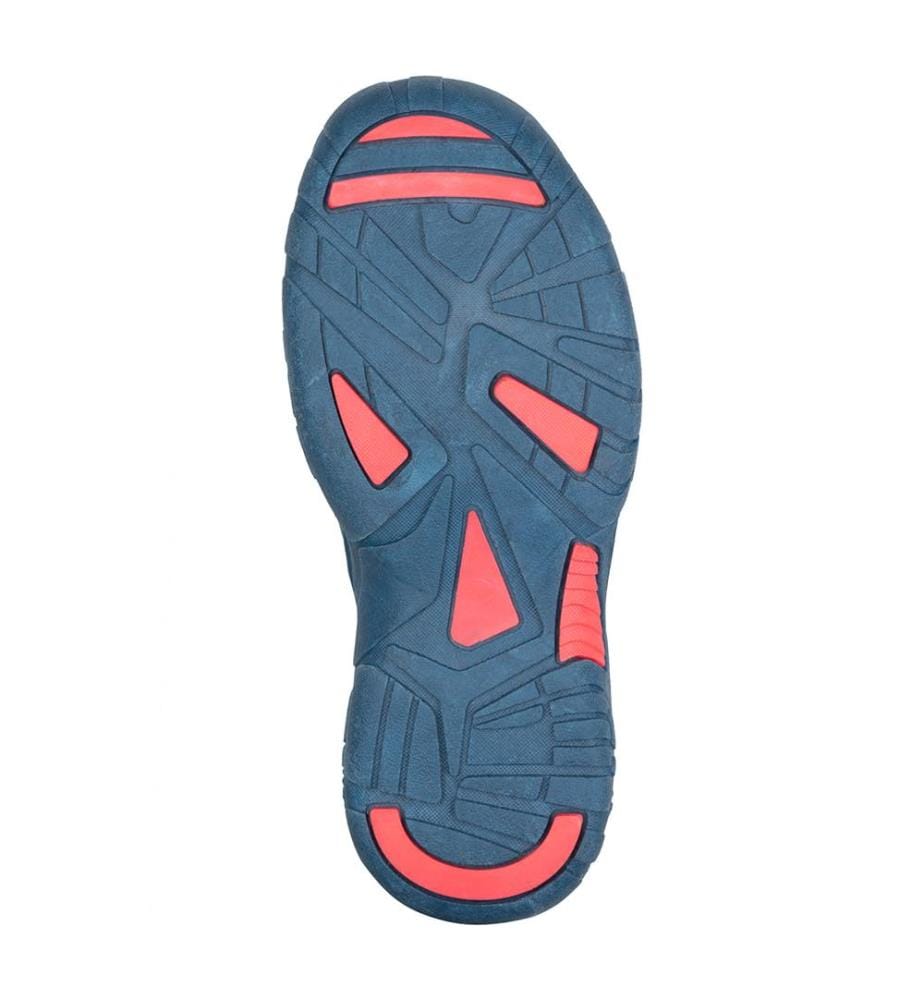 Sandales Kvalvika pour Enfant - Bleu dauphin et rouge épicé