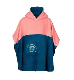 Poncho de surf Kvalvika - Peony Rose & Harbor Blue