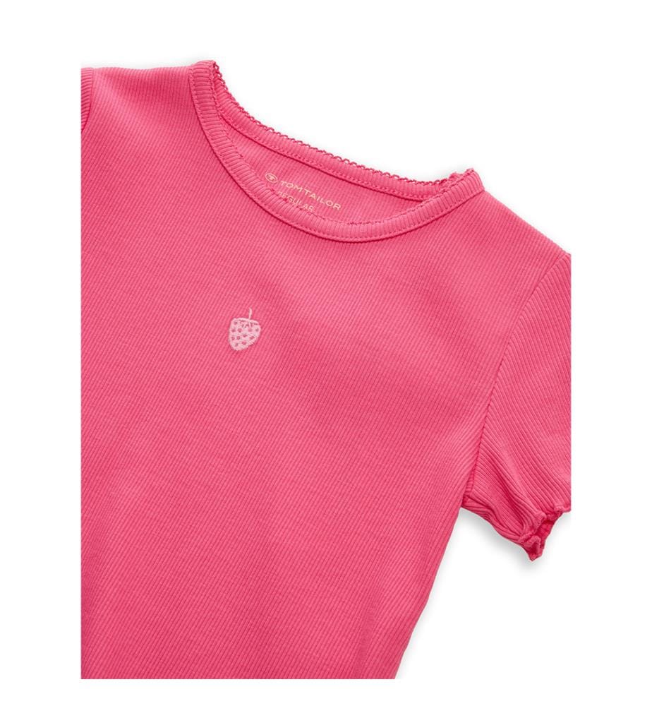 Besticktes T-Shirt - Hellrosa