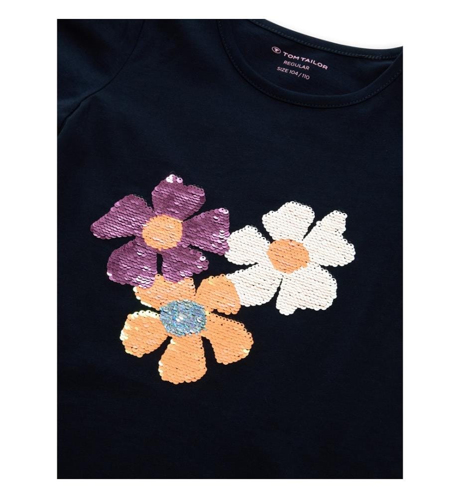 Reversible Sequins T-Shirt - Blau