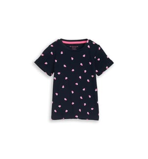 T-Shirt mit Erdbeermotiv - Druck mit kleinen Erdbeeren