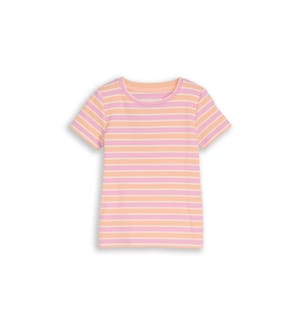 Gestreiftes Rippen T-Shirt - Orange