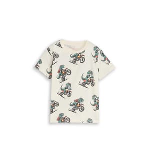 T-Shirt mit Integraldruck - Weiss