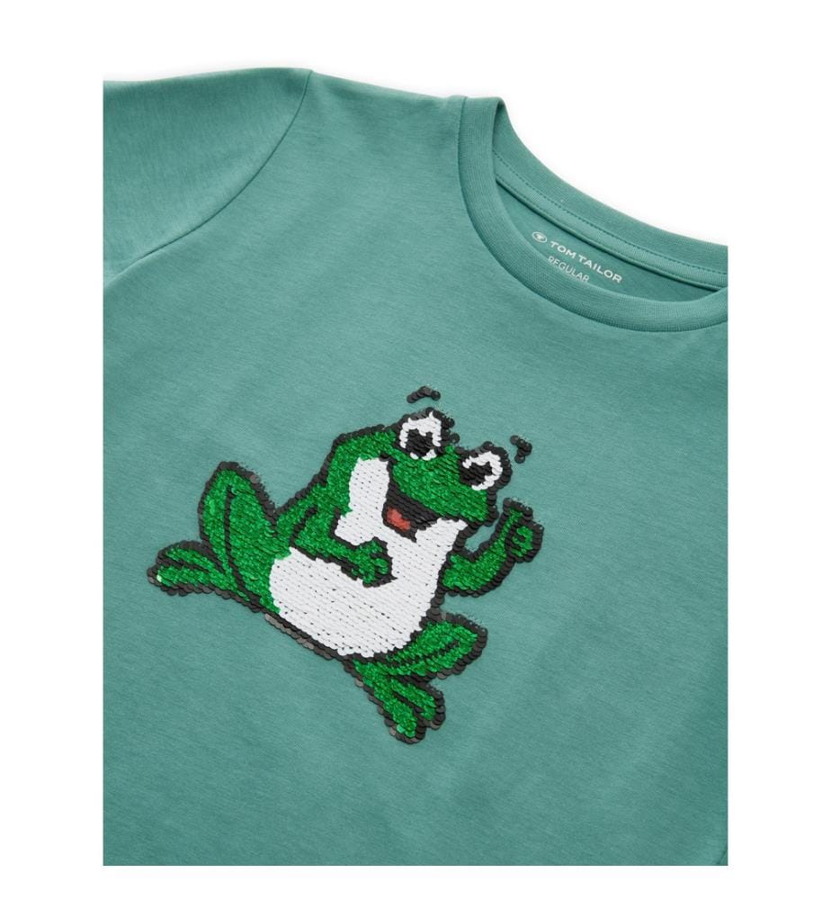 Reversible Sequins T-Shirt - Grün