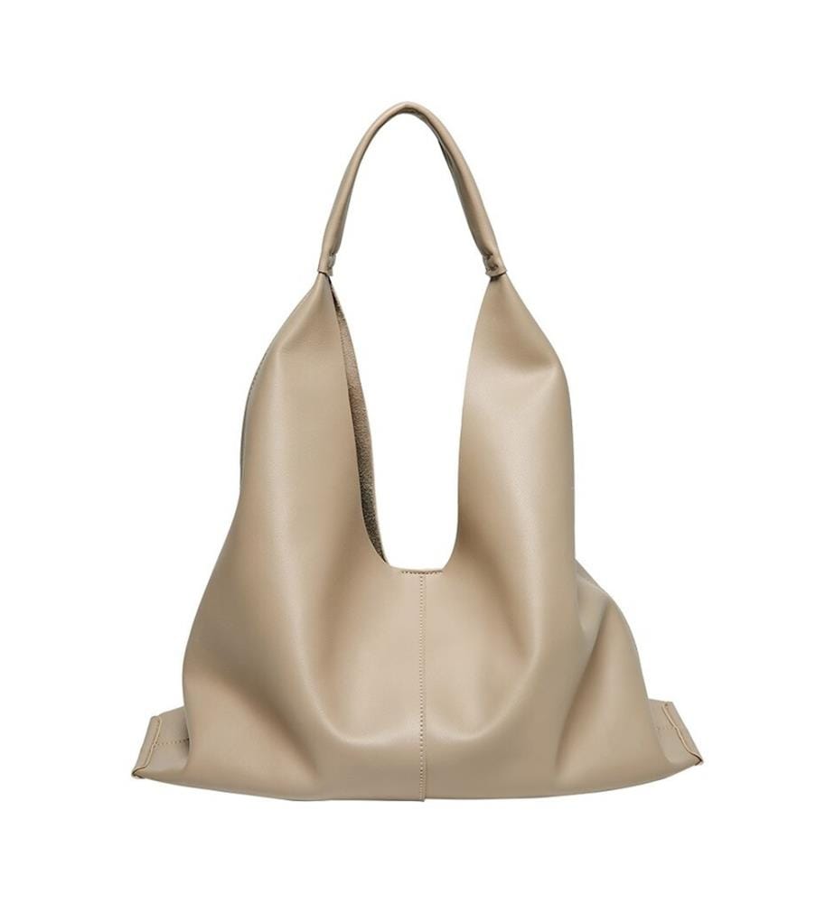 Borsa Tote oversize in pelle morbida - Taupe
