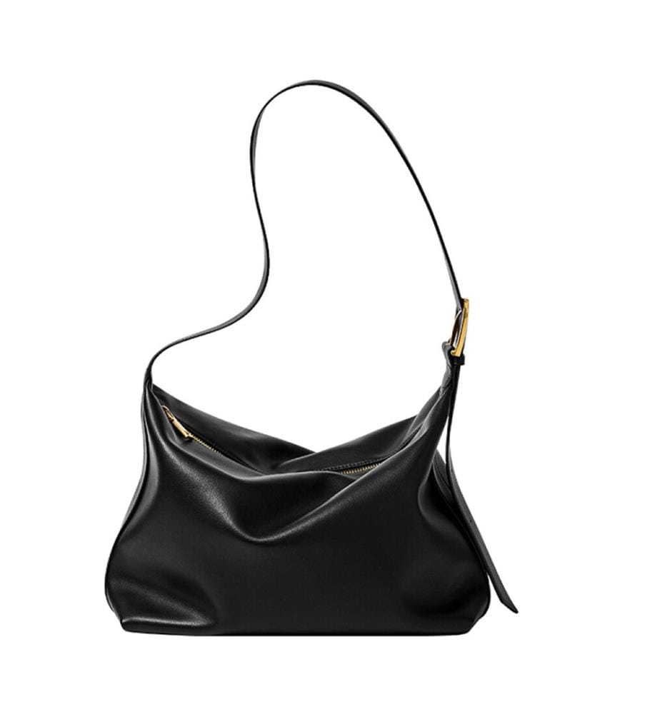 Borsa a tracolla in pelle morbida - Nero